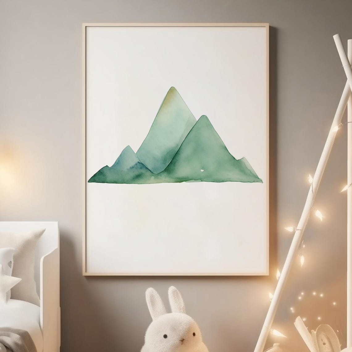 Mountain Nursery Poster Minimalist Watercolor Art
