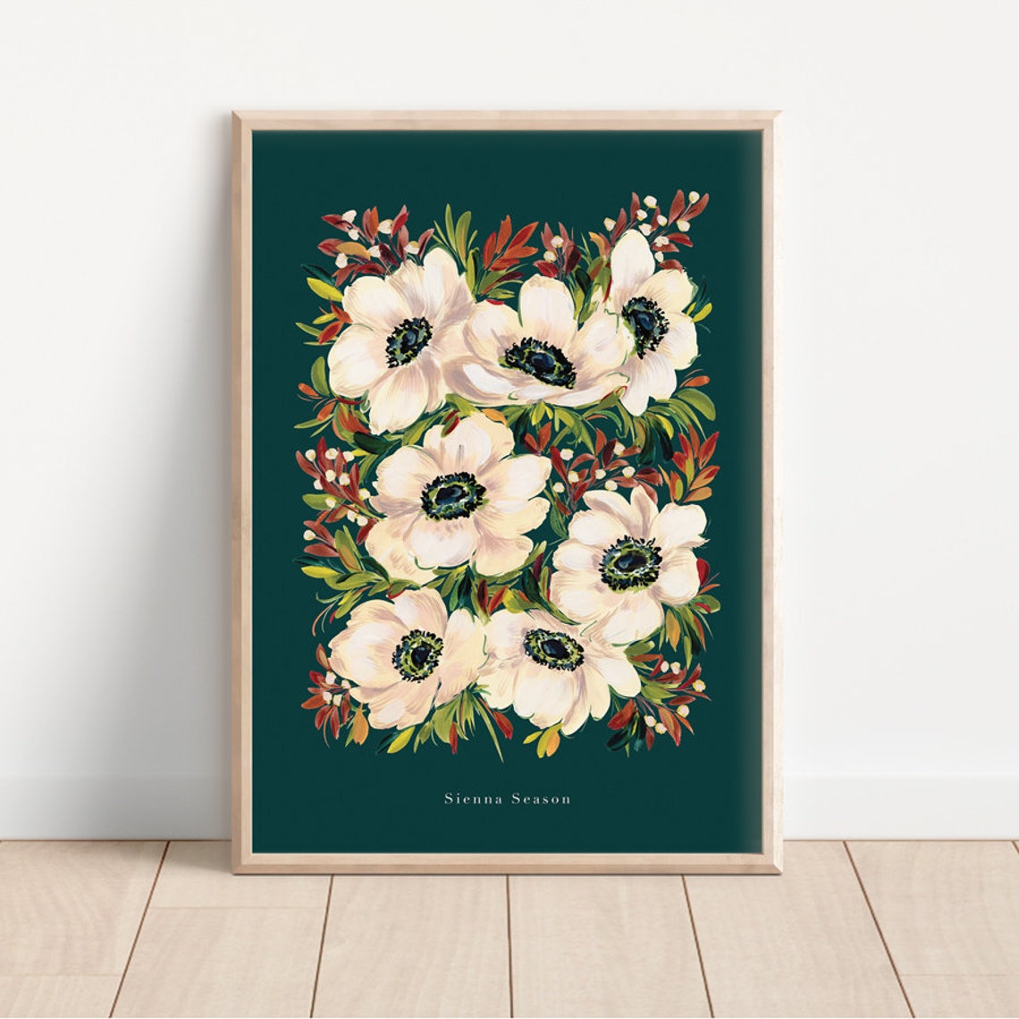 Sienna Season Art Print, Moody Floral Autumn