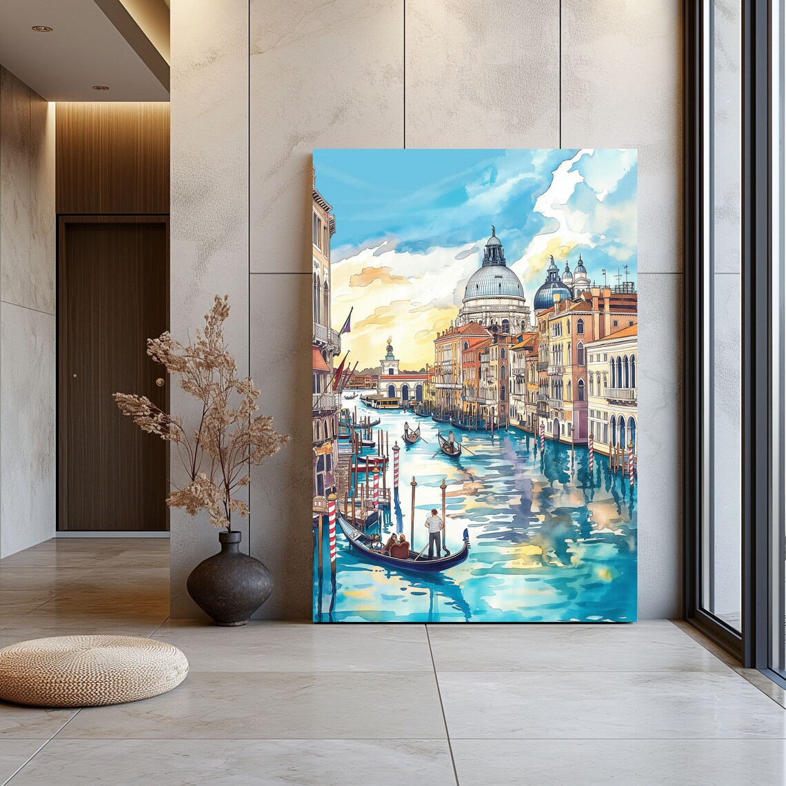 Venice Watercolor Travel Poster, Italy Europe - Image 2