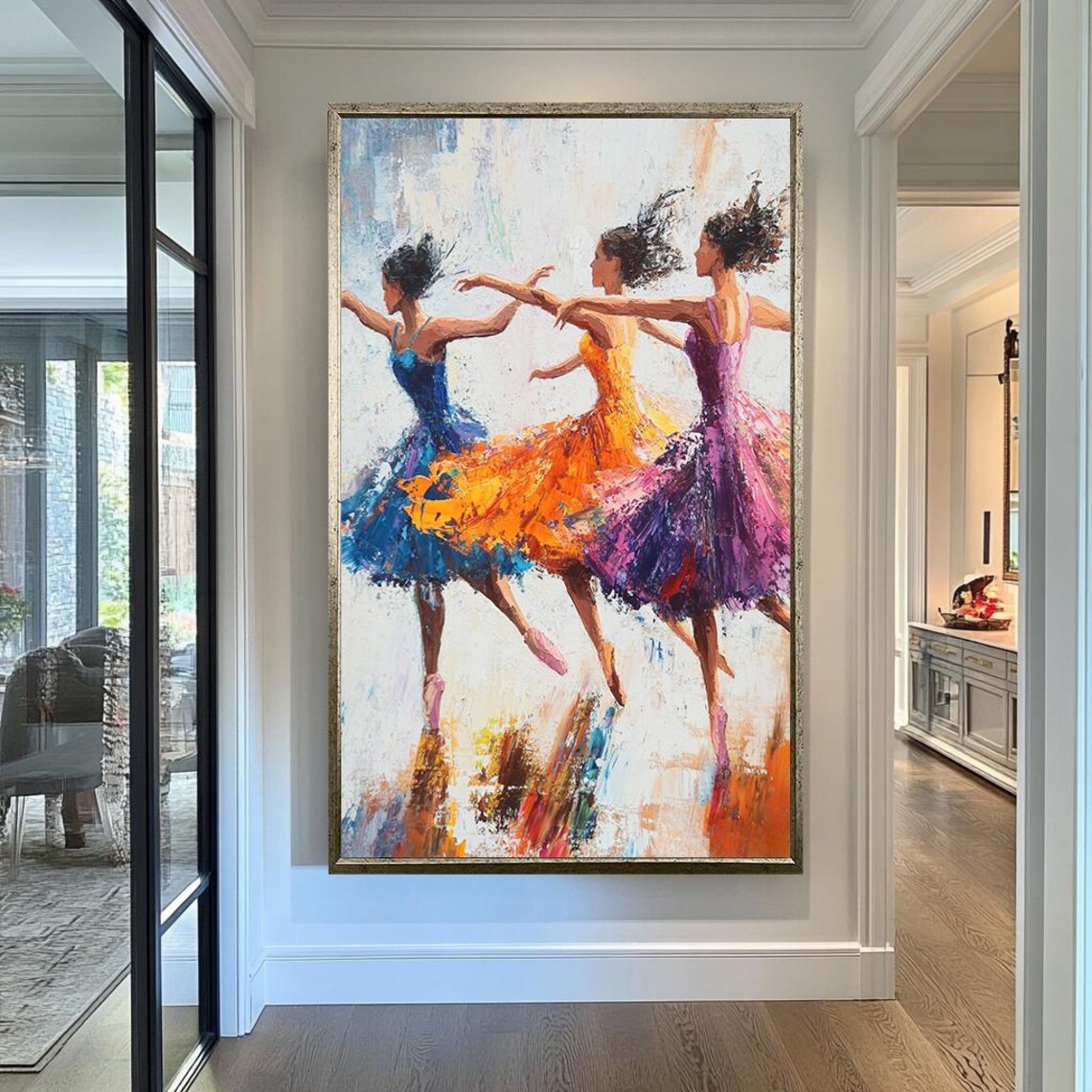 Dancing Ballerinas Colorful Impressionist Ballet Dancers Motion Wall Art - Image 3