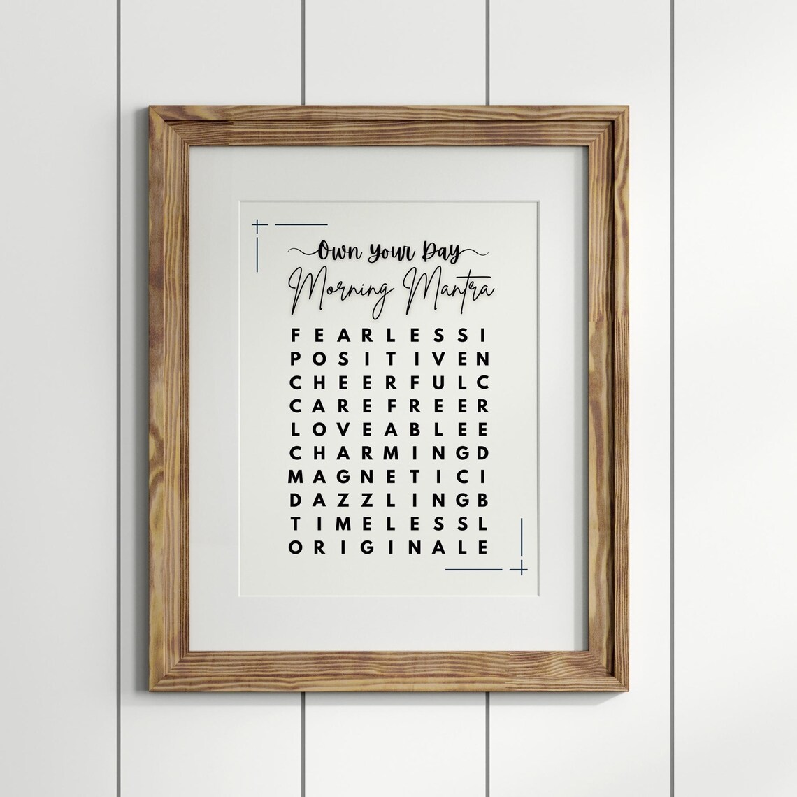 Own Your Day Morning Mantra Word Search Daily Affirmation Wall Poster - Image 4