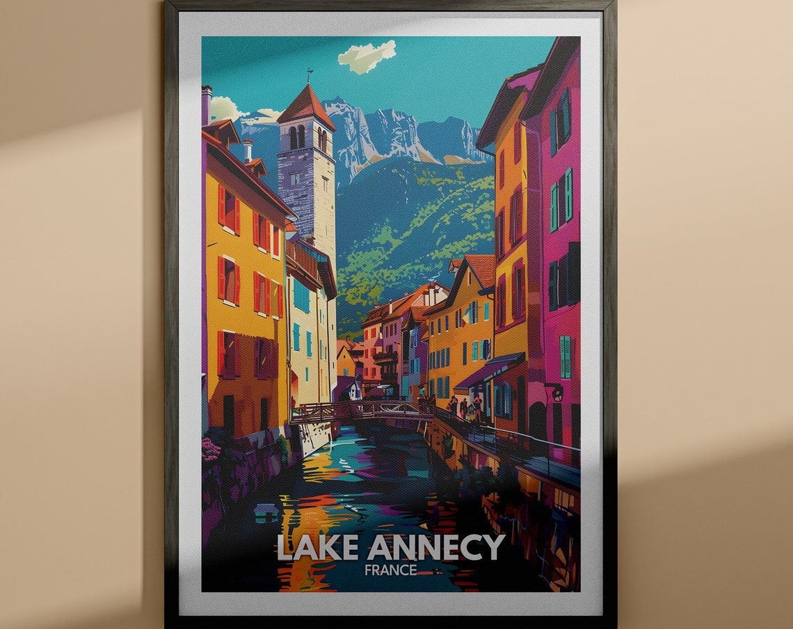 Annecy Print Lake Annecy Poster France Lake Art France Travel Poster Nature Prints