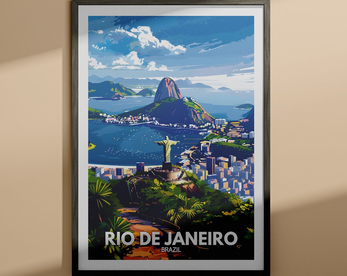Rio De Janeiro Print Rio De Janeiro Travel Poster Brazil Wall Art Print Brazil Home Decor Travel Wall Art Poster Unique City Print