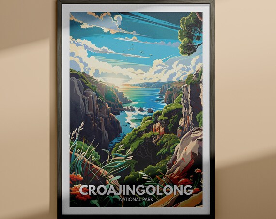 Croajingolong National Park Victoria Coastal Cliffs Travel Poster
