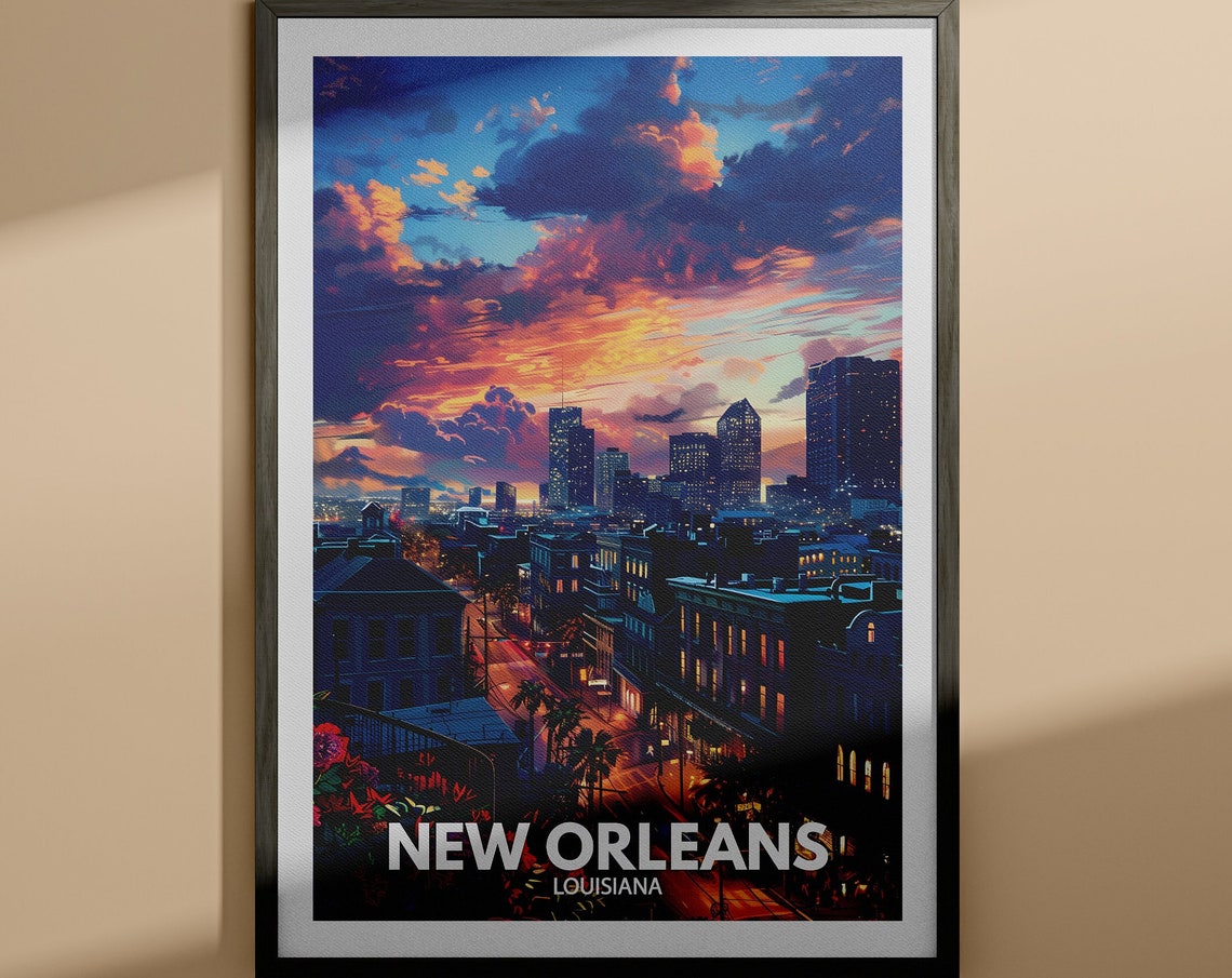 New Orleans Print New Orleans Travel Poster Louisiana Wall Art Print United States Travel Home Decor Usa City Poster
