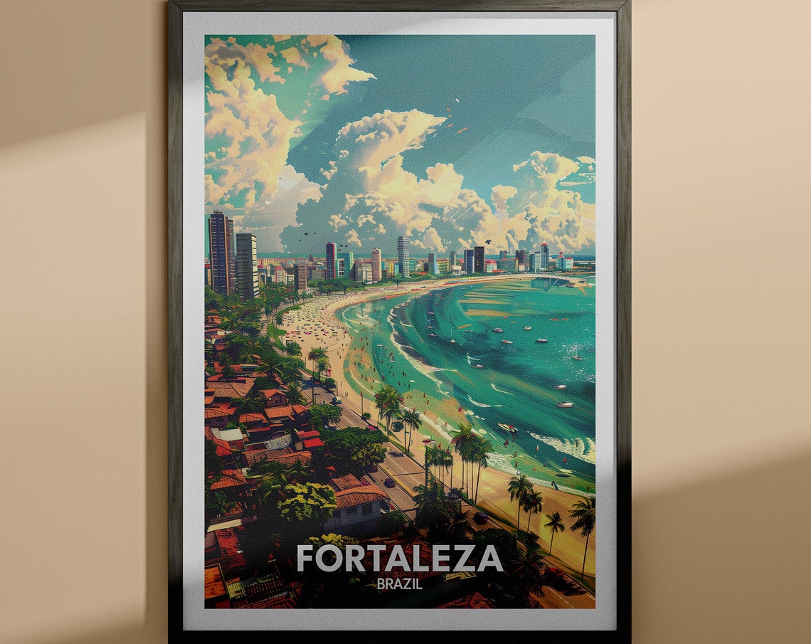 Fortaleza Print Fortaleza Travel Poster Brazil Wall Art Print Brazil Home Decor Travel Wall Art Poster Unique City Print