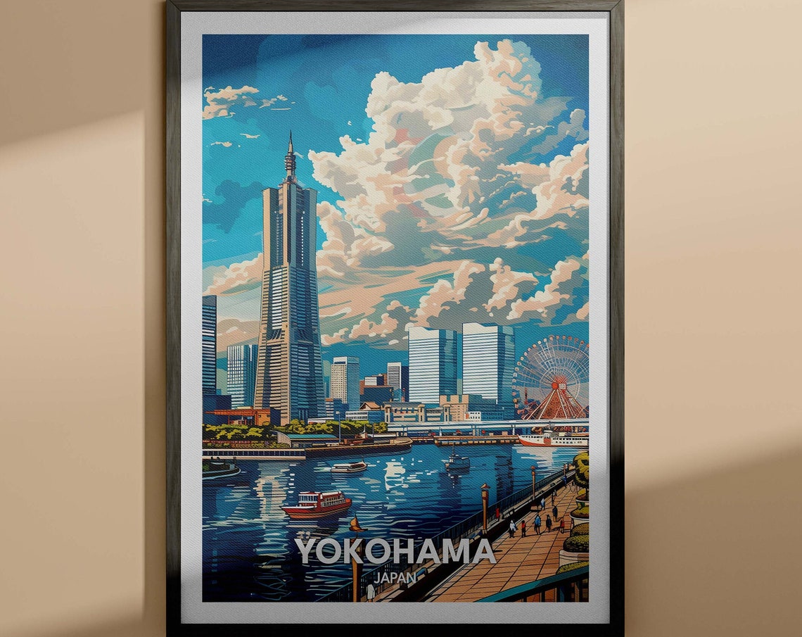 Yokohama Print Yokohama Travel Poster Japan Wall Art Print Japan Home Decor Travel Wall Art Poster Unique City Print