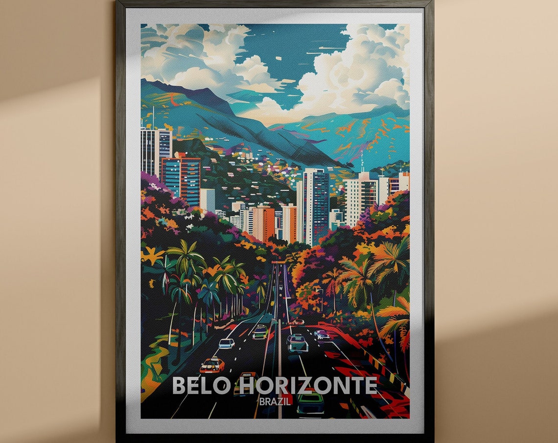 Belo Horizonte Print Belo Horizonte Travel Poster Brazil Wall Art Print Brazil Home Decor Travel Wall Art Poster Unique City Print