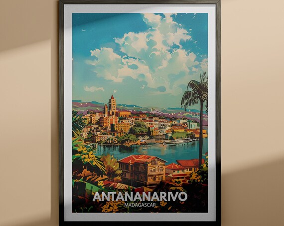 Antananarivo Madagascar Hilltop City Lake View Travel Poster