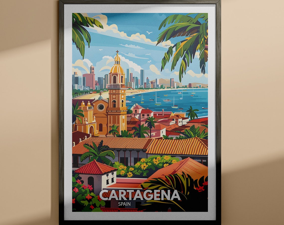 Cartagena Print Cartagena Travel Poster Spain Wall Art Print Spain Home Decor Travel Wall Art Decor Unique City Poster