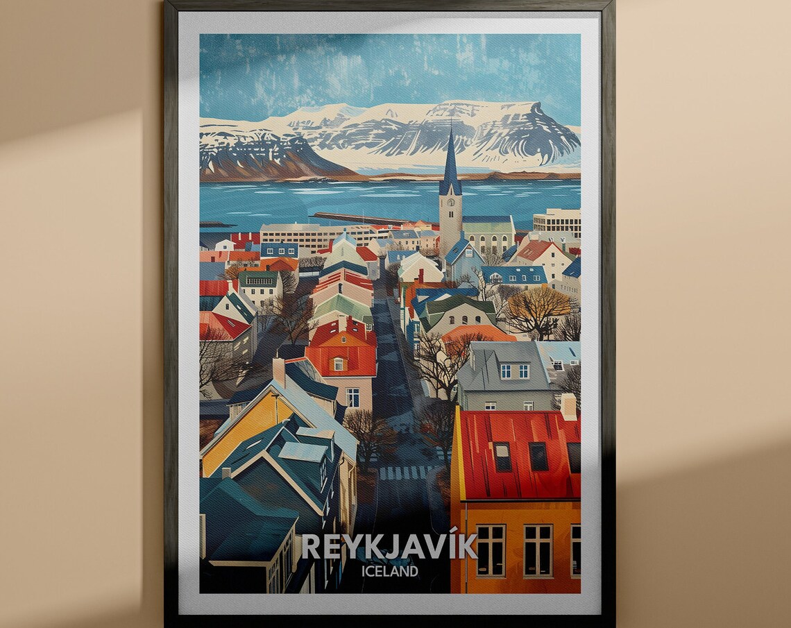 Reykjavk Print Reykjavk Travel Poster Iceland Wall Art Print Iceland Home Decor Travel Wall Art Poster Unique City Print