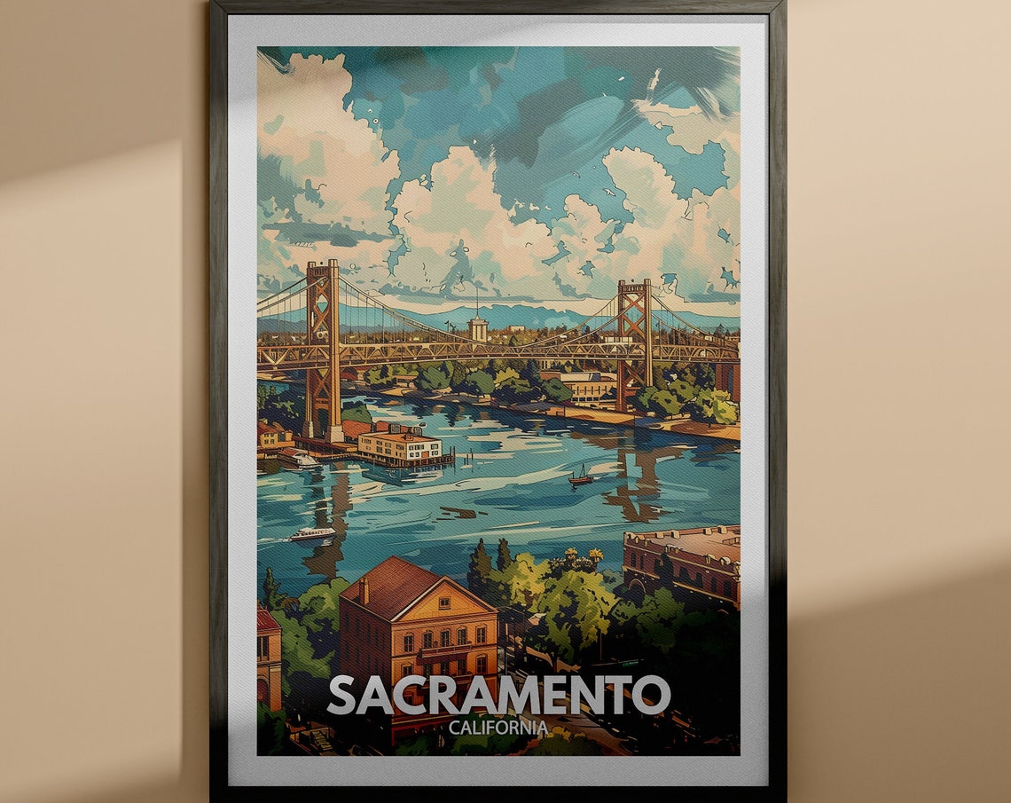 Sacramento Print Sacramento Poster California Wall Art Print United States Travel Home Decor Usa City Poster