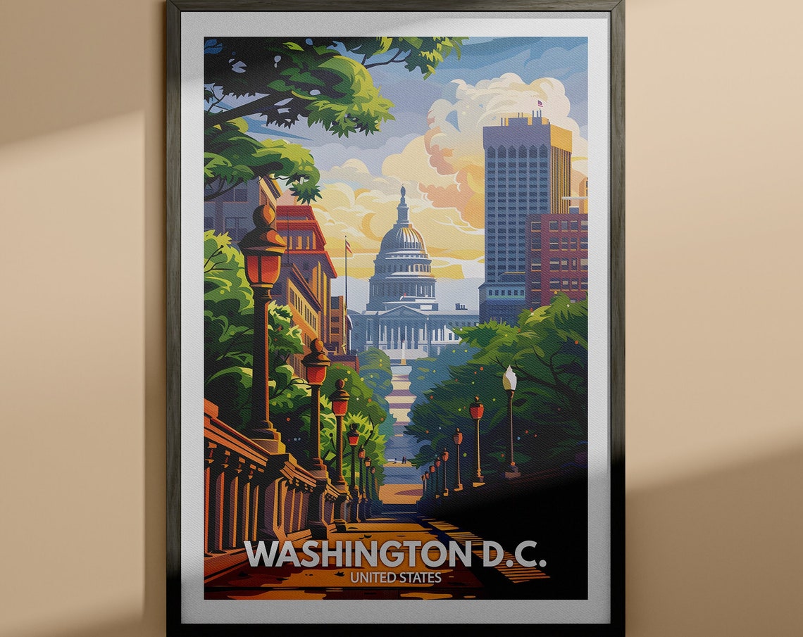 Washington Dc Print Washington Dc Poster United States Wall Art Print United States Travel Home Decor Usa City Poster