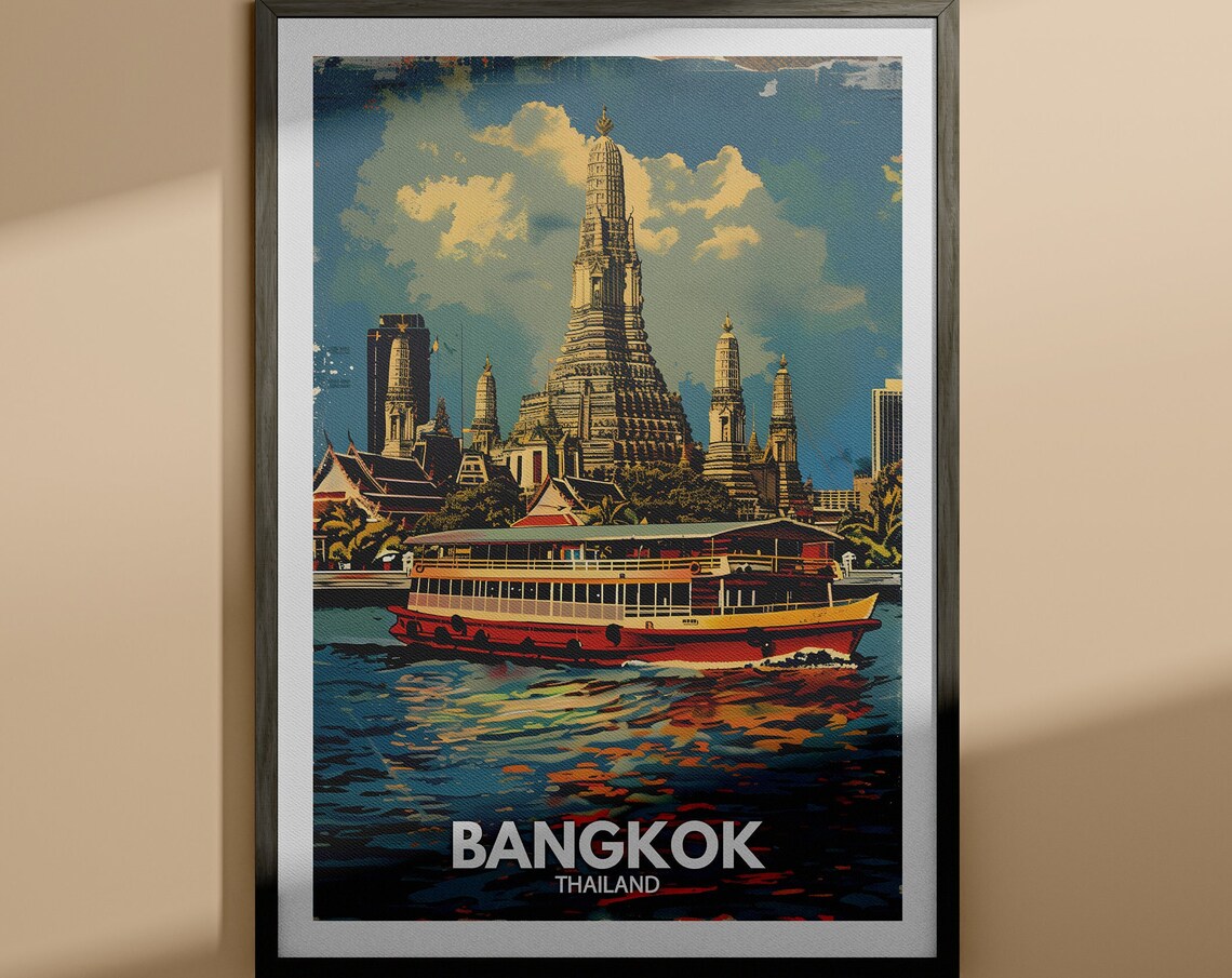Bangkok Print Bangkok Travel Poster Thailand Wall Art Print Thailand Home Decor Travel Wall Art Decor Unique City Poster