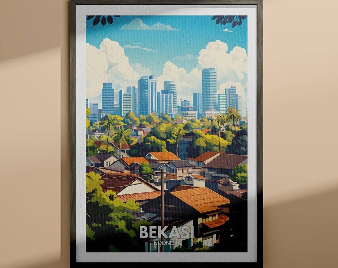 Bekasi Print Bekasi Travel Poster Indonesia Wall Art Print Indonesia Home Decor Travel Wall Art Decor Unique City Poster
