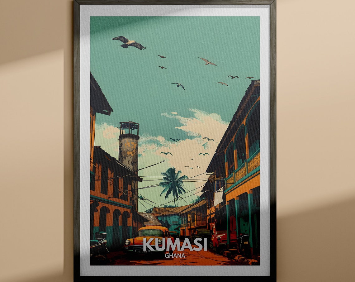Kumasi Print Kumasi Travel Poster Ghana Wall Art Print Ghana Home Decor Travel Wall Art Decor Unique City Poster