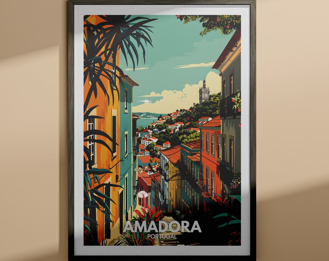 Amadora Print Amadora Travel Poster Portugal Wall Art Print Portugal Home Decor Travel Wall Art Decor Unique City Poster