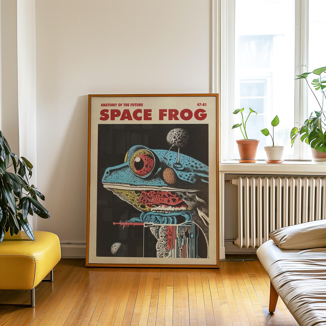 Retro Futuristic Frog Anatomy Art Print, Surrealist - Image 3