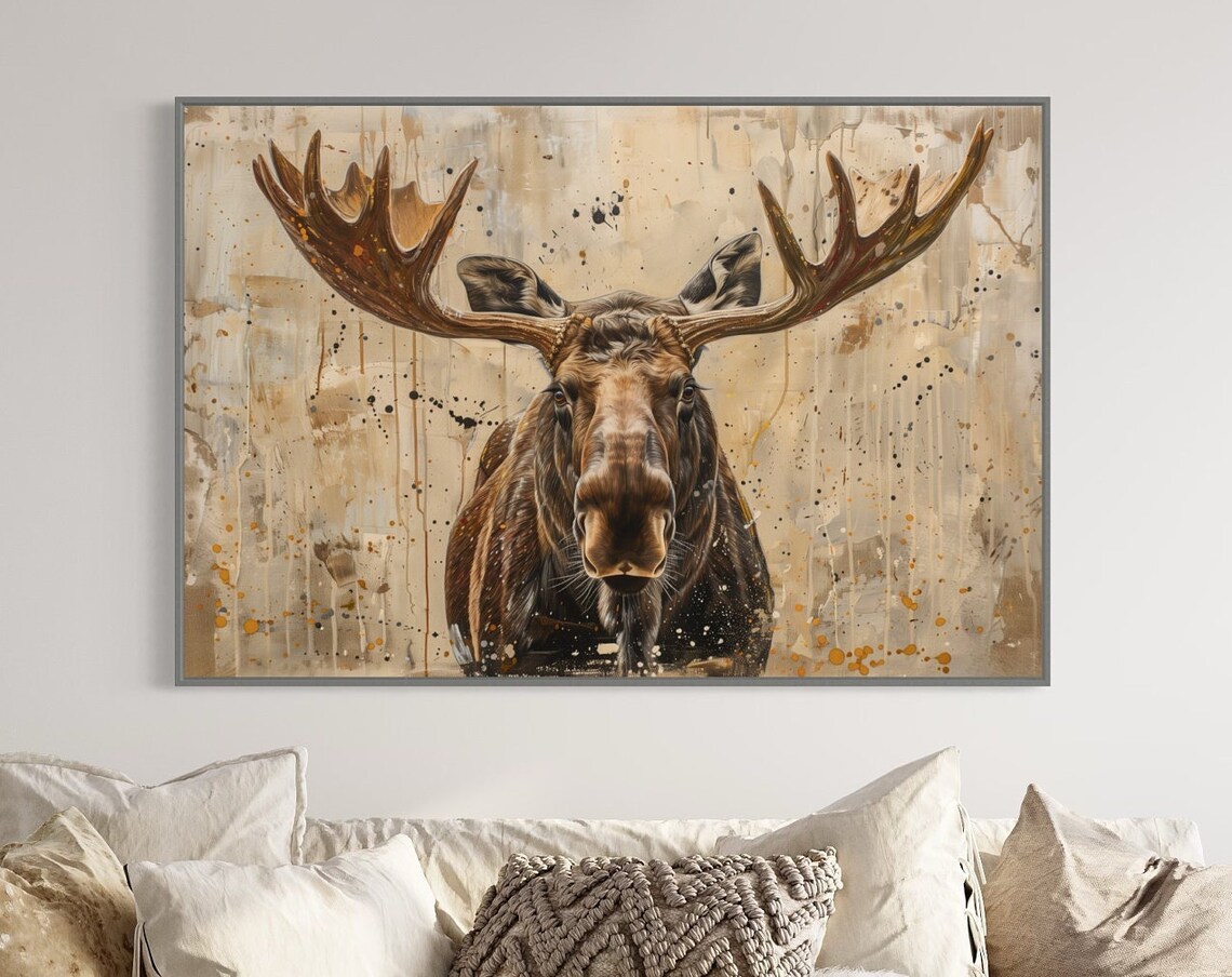 Realistic Moose Art Print, Rustic Man Cave Decor - Image 5