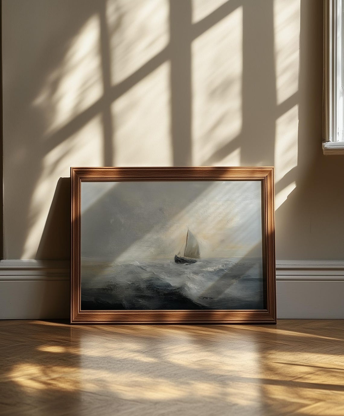 Rustic Ocean Painting Vintage Moody Wall Art Art Regarts - Image 5