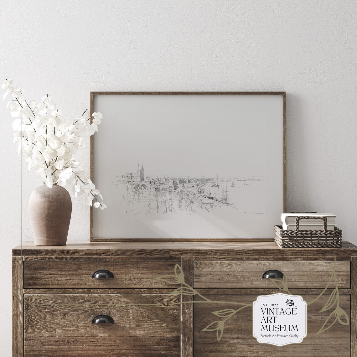 Cityscape Art Sketch Print, Minimalist Vintage French - Image 3
