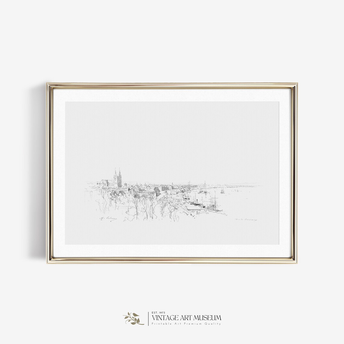 Cityscape Art Sketch Print, Minimalist Vintage French - Image 2