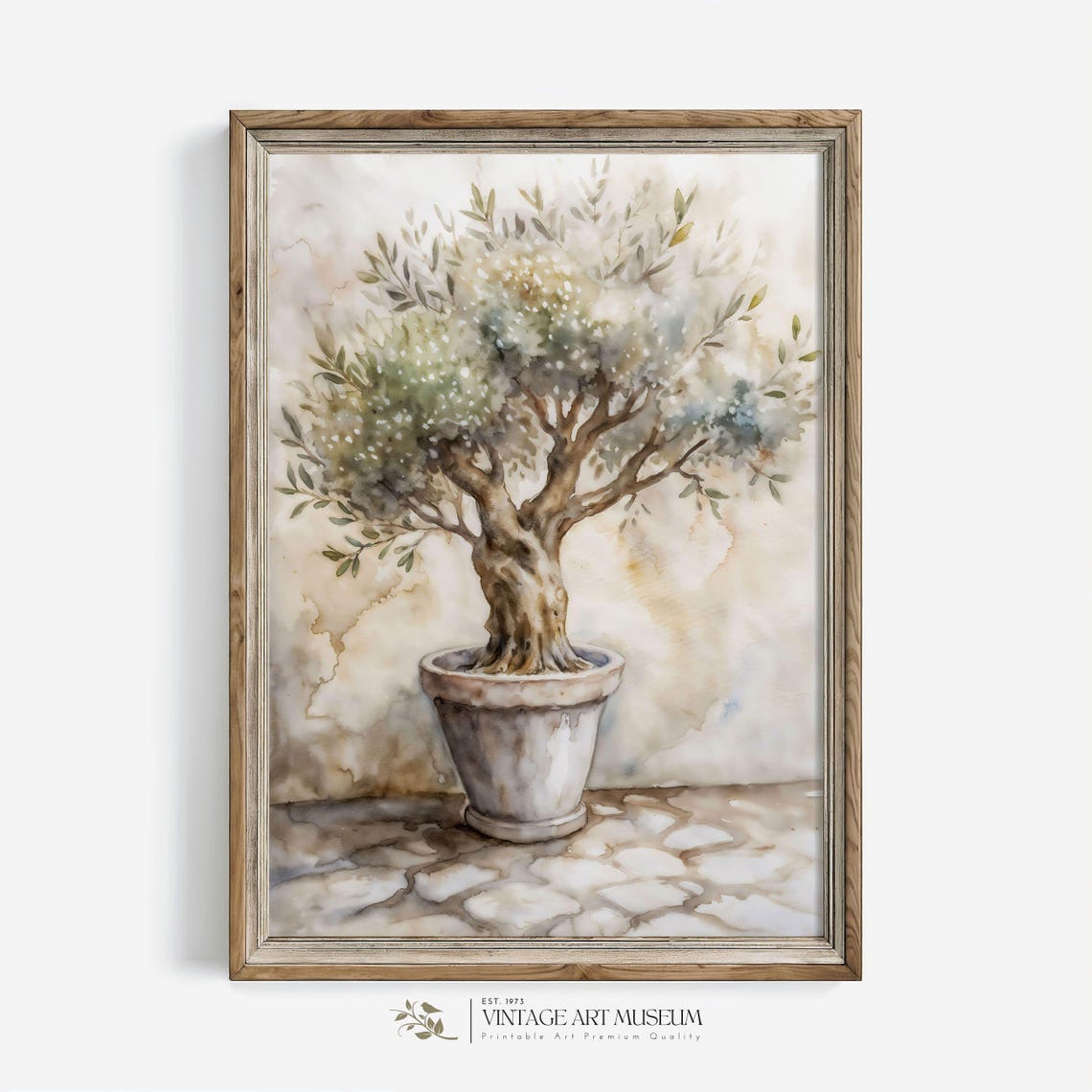 Vintage Style Olive Tree In A Pot Unique Nursery Wall Art Print In Warm Tones 595