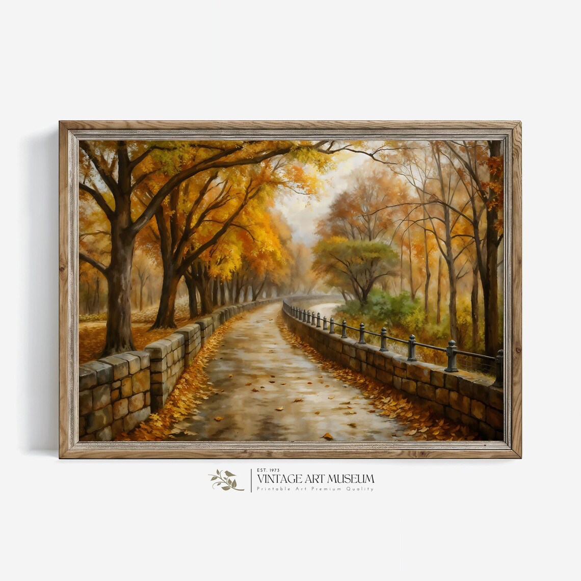 Fall Alley Under Trees, Vintage Autumn Landscape Art Print