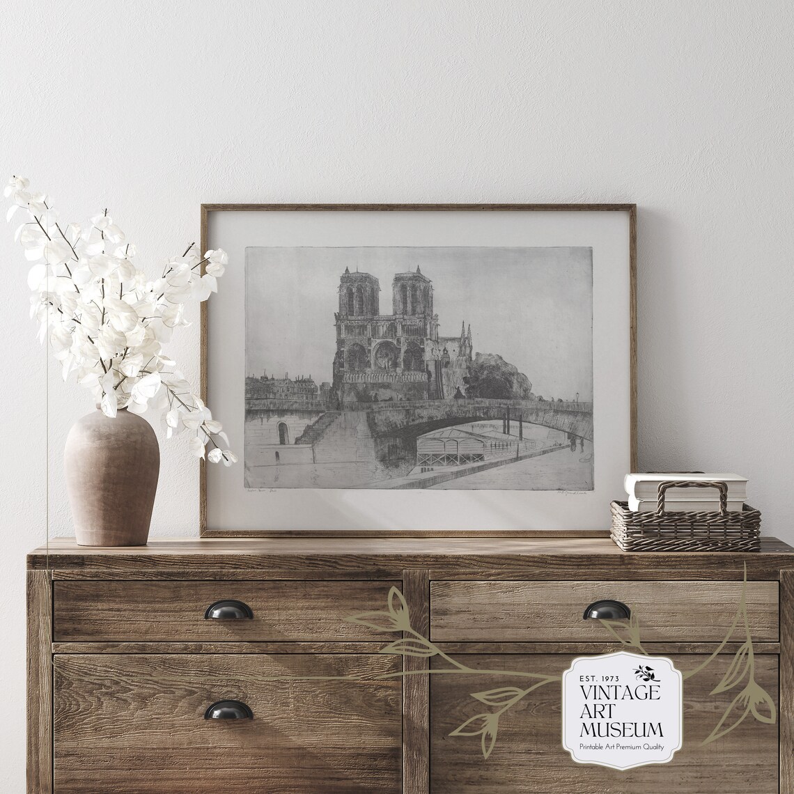 Notre Dame Paris Vintage Architecture Art Print - Image 3
