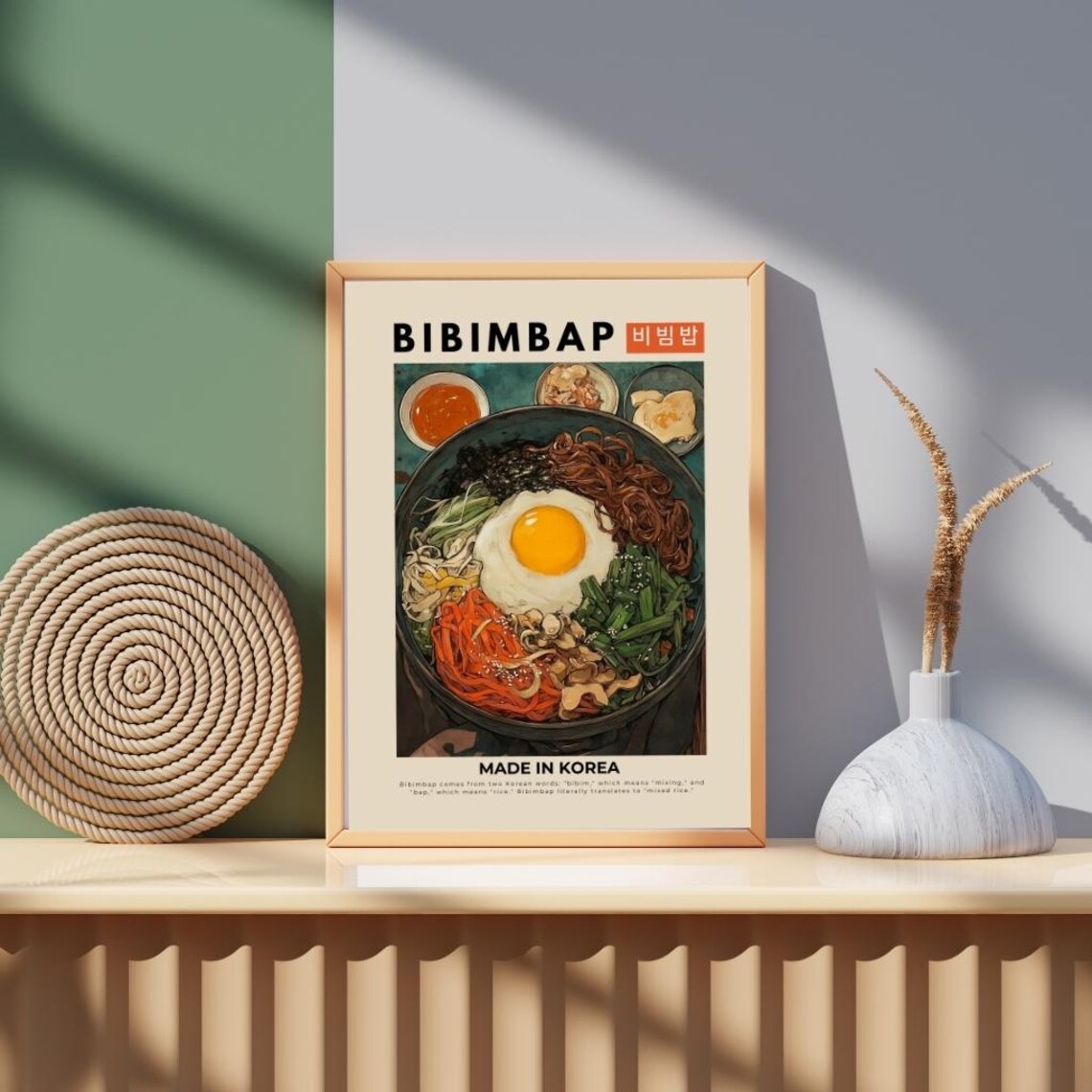 Bibimbap Korean Rice Bowl Made in Korea Vintage Kitchen Poster - Image 2