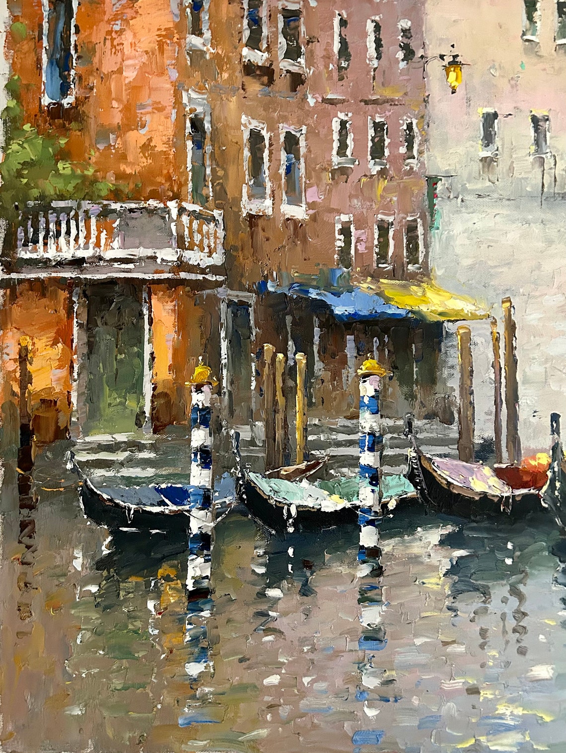 Venice Narrow Canal Moored Gondolas Old Buildings Travel Poster - Image 5