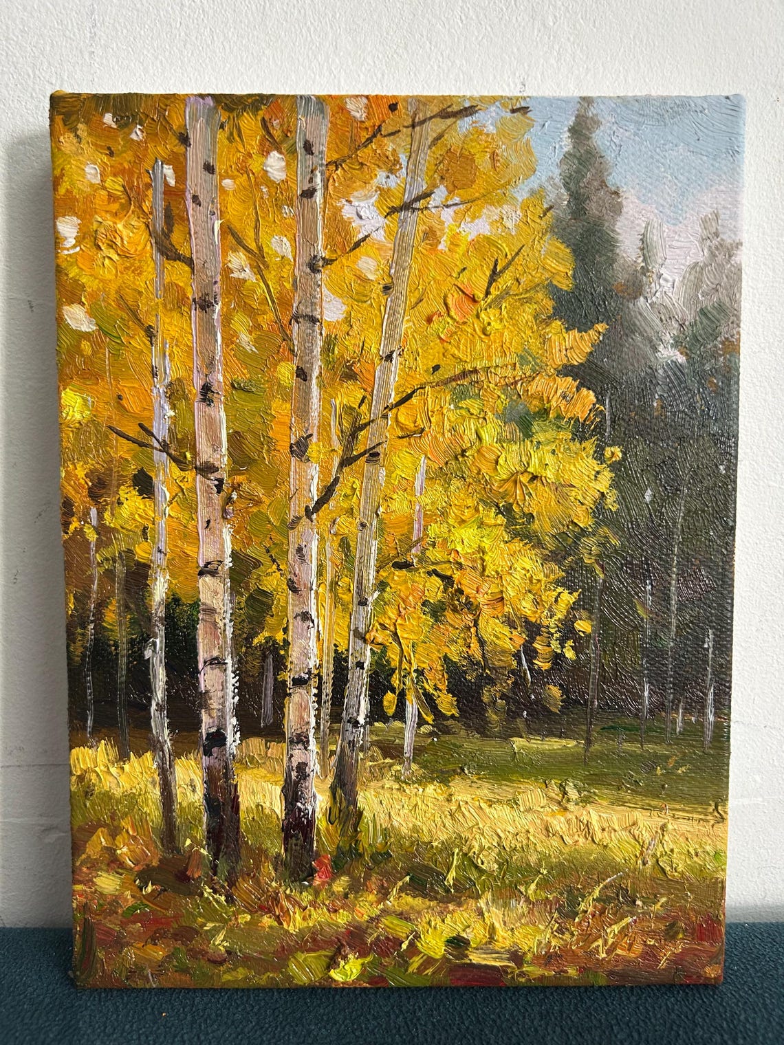 Original Landscape Oil Painting Small Oil Painting Home Hanging Painting Wall Art On Autumn Landscape Painting Gifts - Image 4