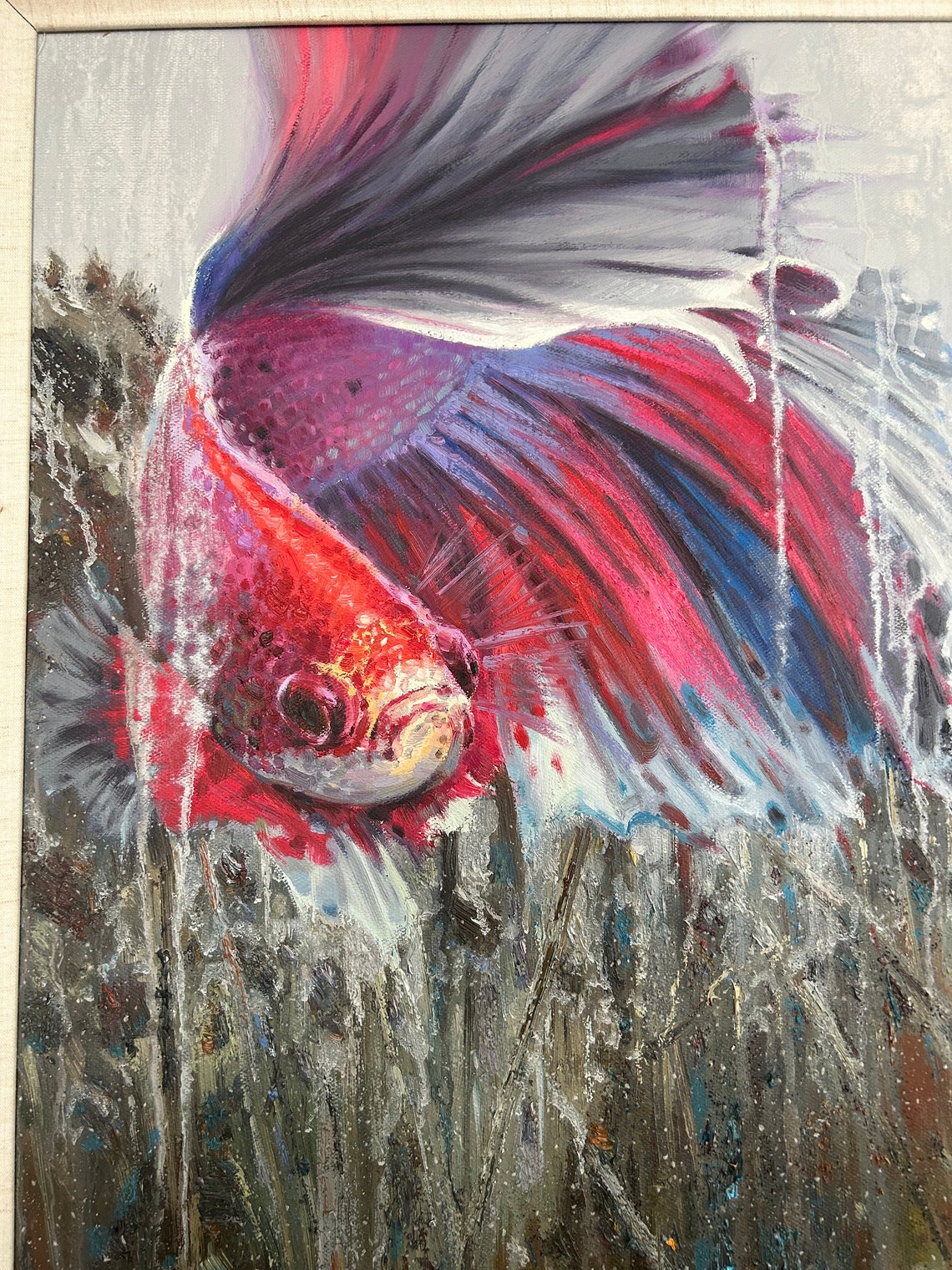 Reclining Nude With Colorful Fish Among Sunflowers Dreamy Art Print - Image 4