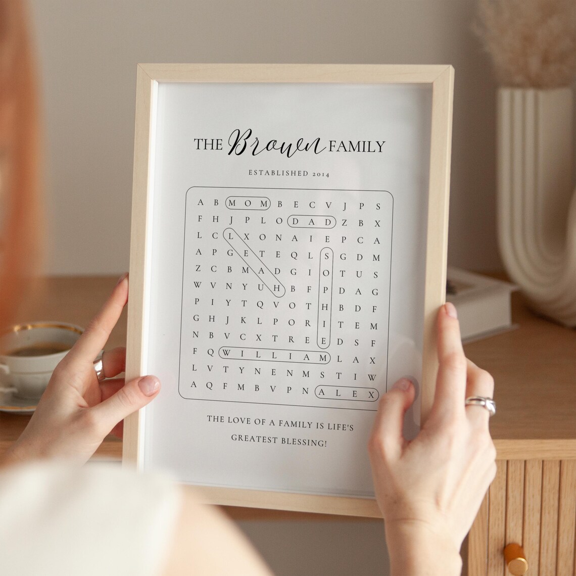Custom Family Name Wordsearch Art Print - Image 2