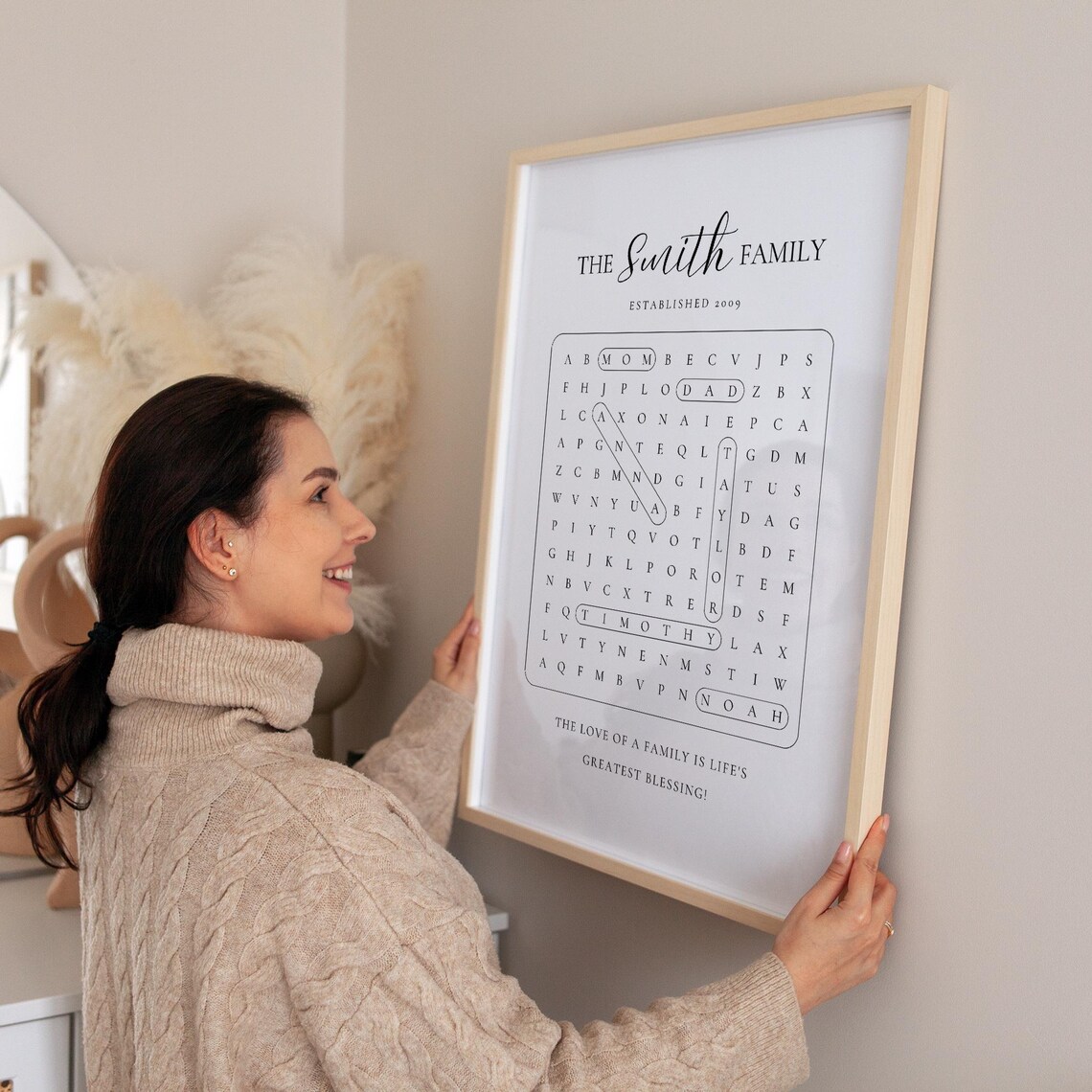 Custom Family Name Wordsearch Art Print - Image 3