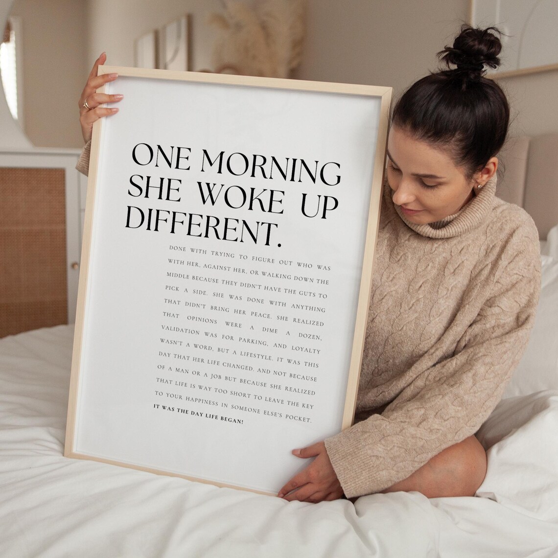 One Morning She Woke Up Different Women Quote Art Print