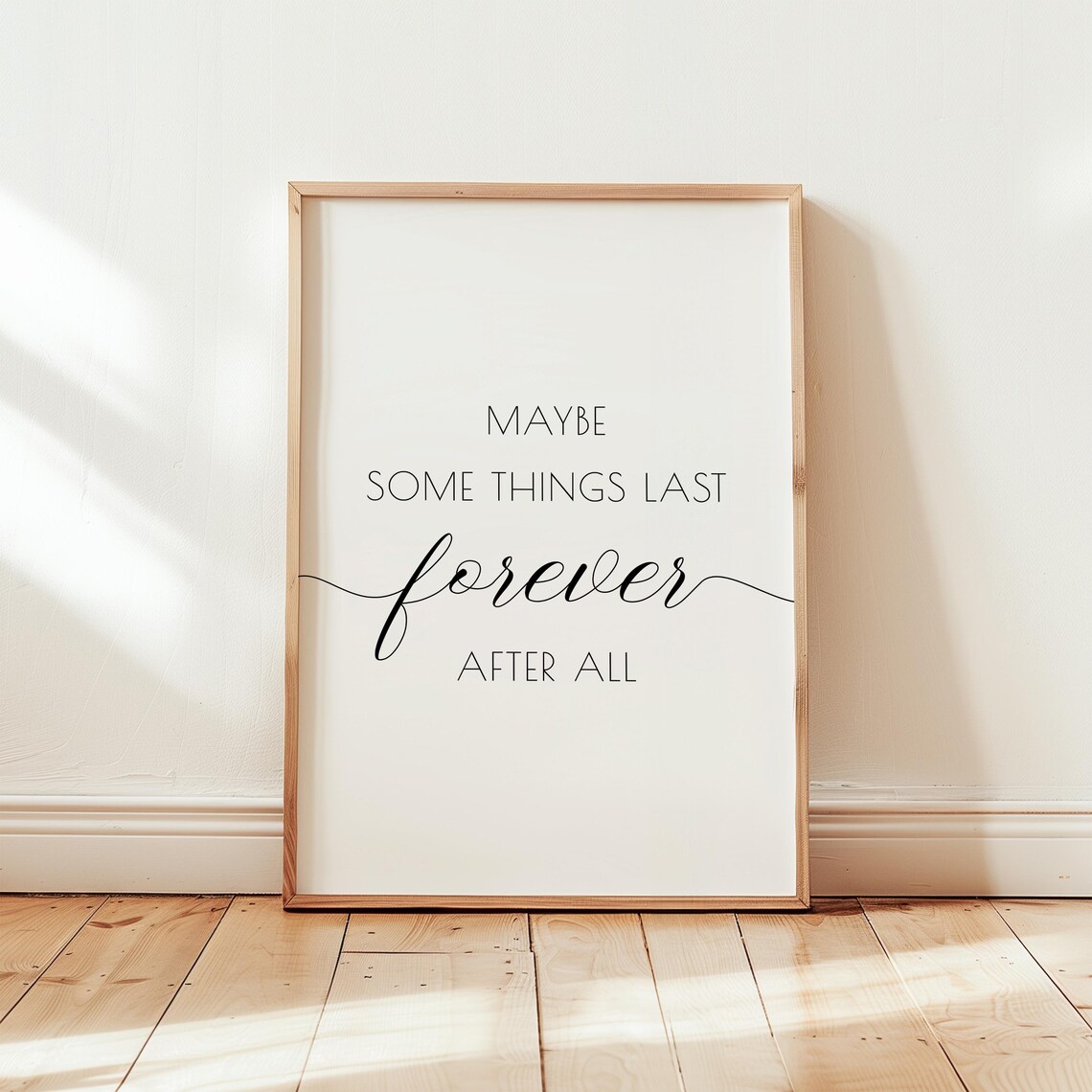 Maybe Some Things Last Forever After All Script Romantic Bedroom Poster - Image 2