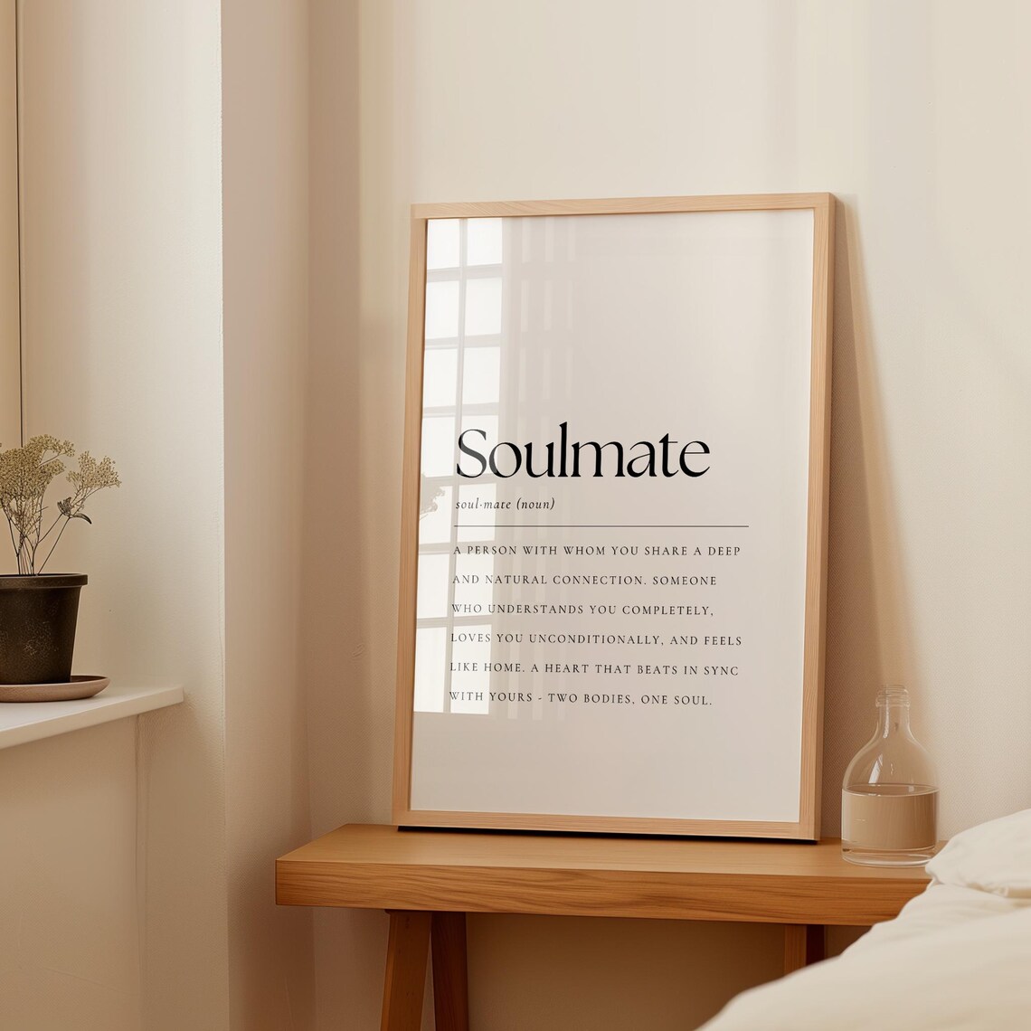 Soulmate Definition Quote, Bedroom Wall Art Print - Image 3