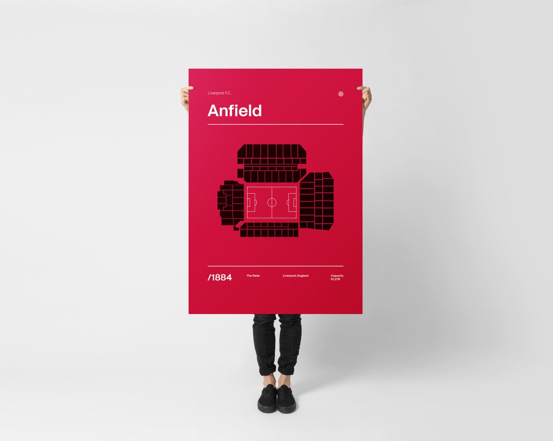 Anfield Liverpool FC Stadium Seat Map Red Minimalist Wall Art - Image 2