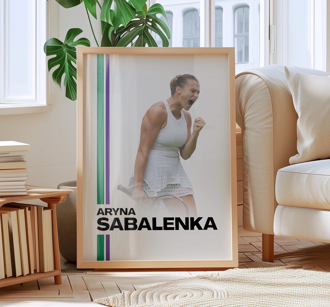 Aryna Sabalenka Tennis Action Portrait Bold Sports Art Poster - Image 2