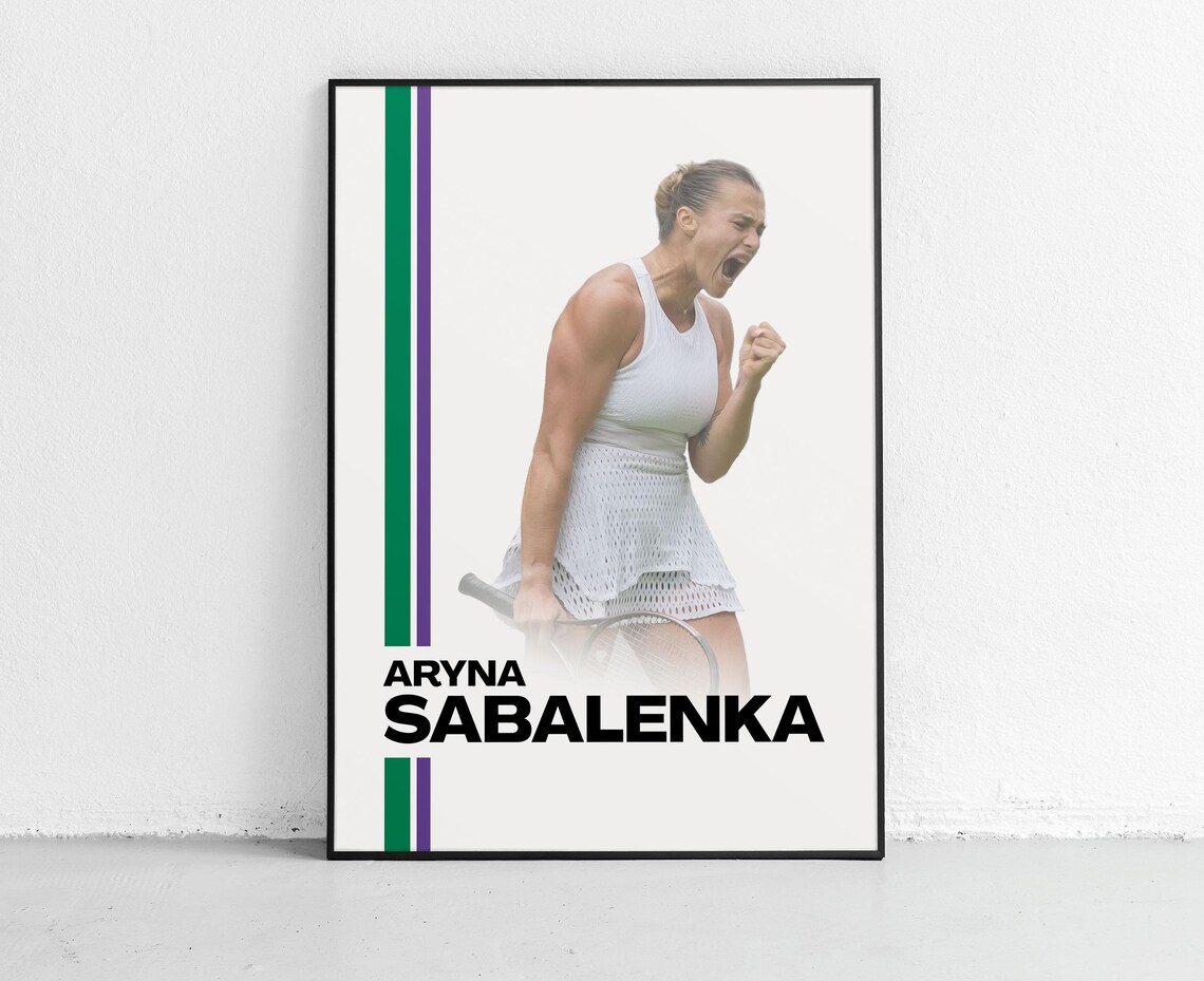 Aryna Sabalenka Tennis Action Portrait Bold Sports Art Poster