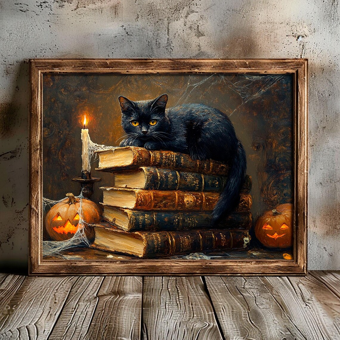 Black Cat Vintage Halloween Art Print, Dark Academia - Image 6