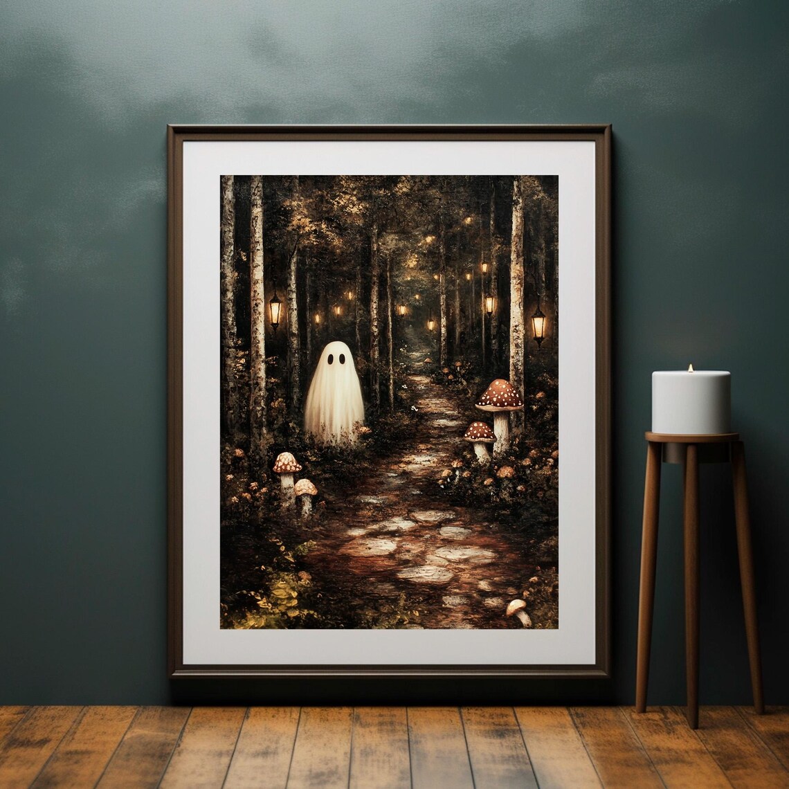 Dark Forest With Ghosts, Halloween Art Print - Image 2