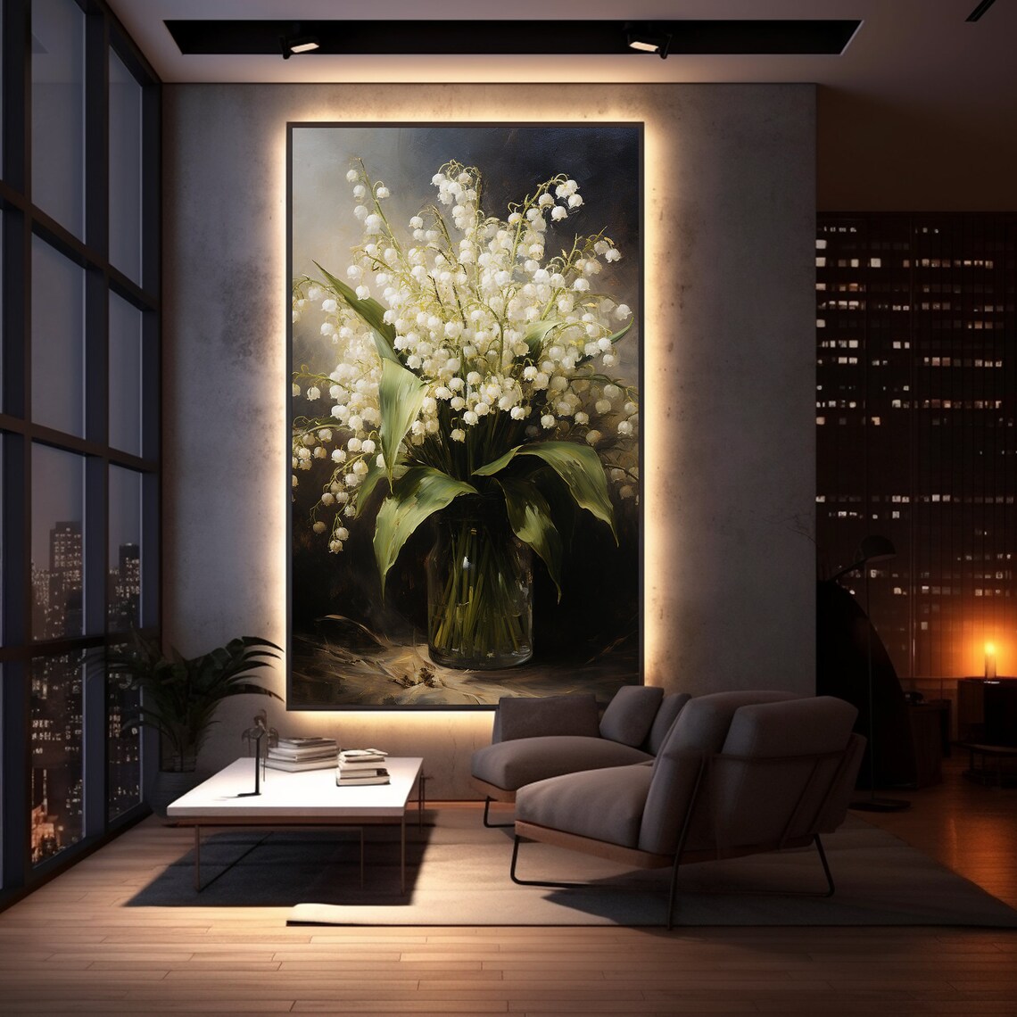 Lilies Of The Valley Botanical Art Print, Moody Floral - Image 4