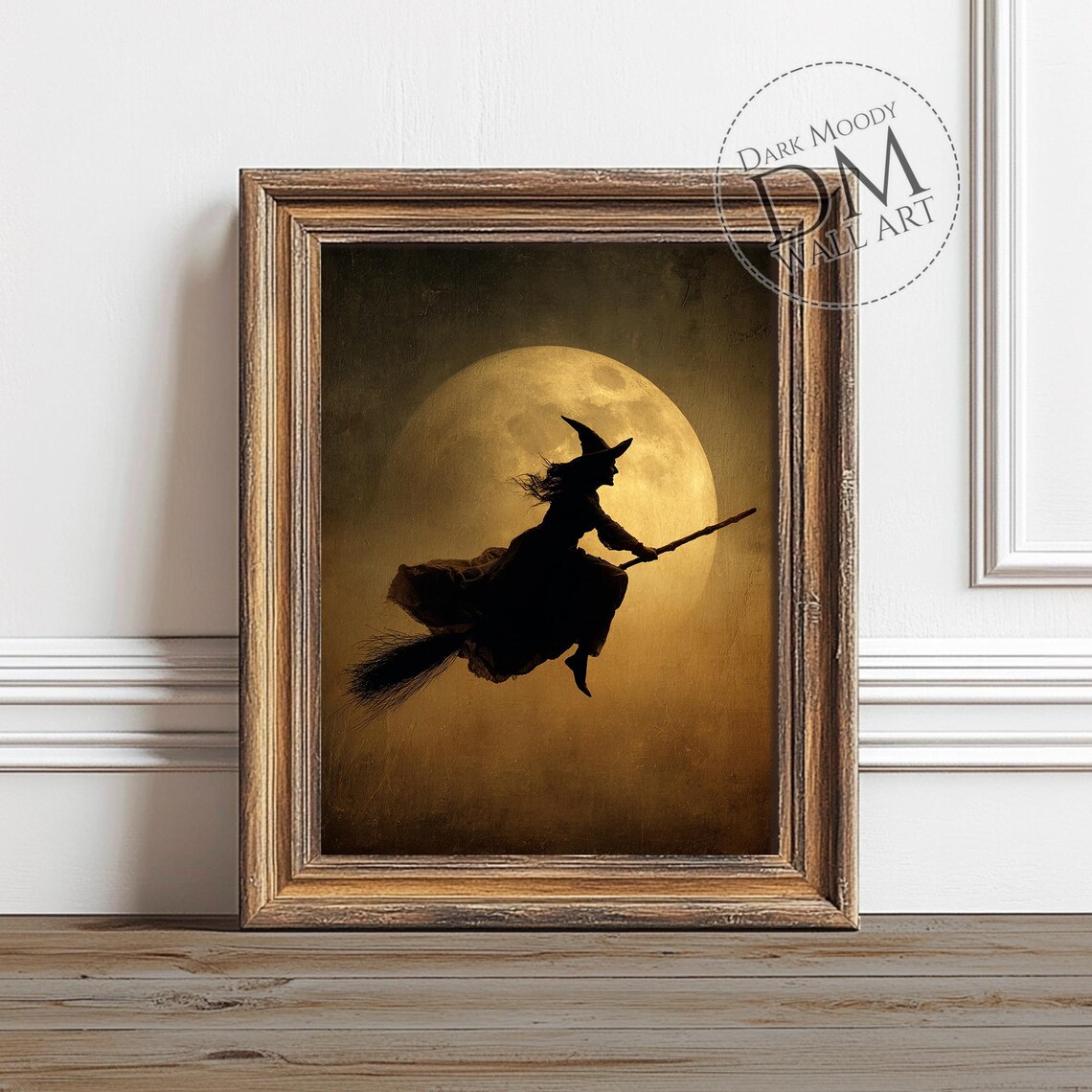 Salem Witch Wall Art New England Halloween Moon Print
