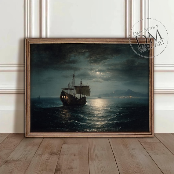 Ship Wall Art Dark Gothic Ocean Seascape Print