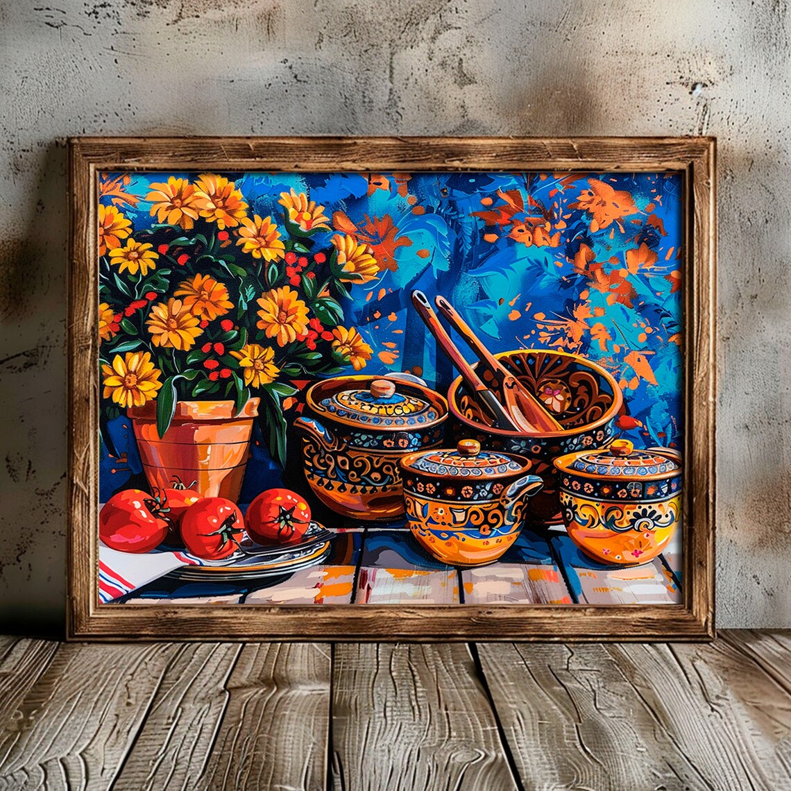 Mexican Talavera Kitchen Still Life Art Print - Image 4