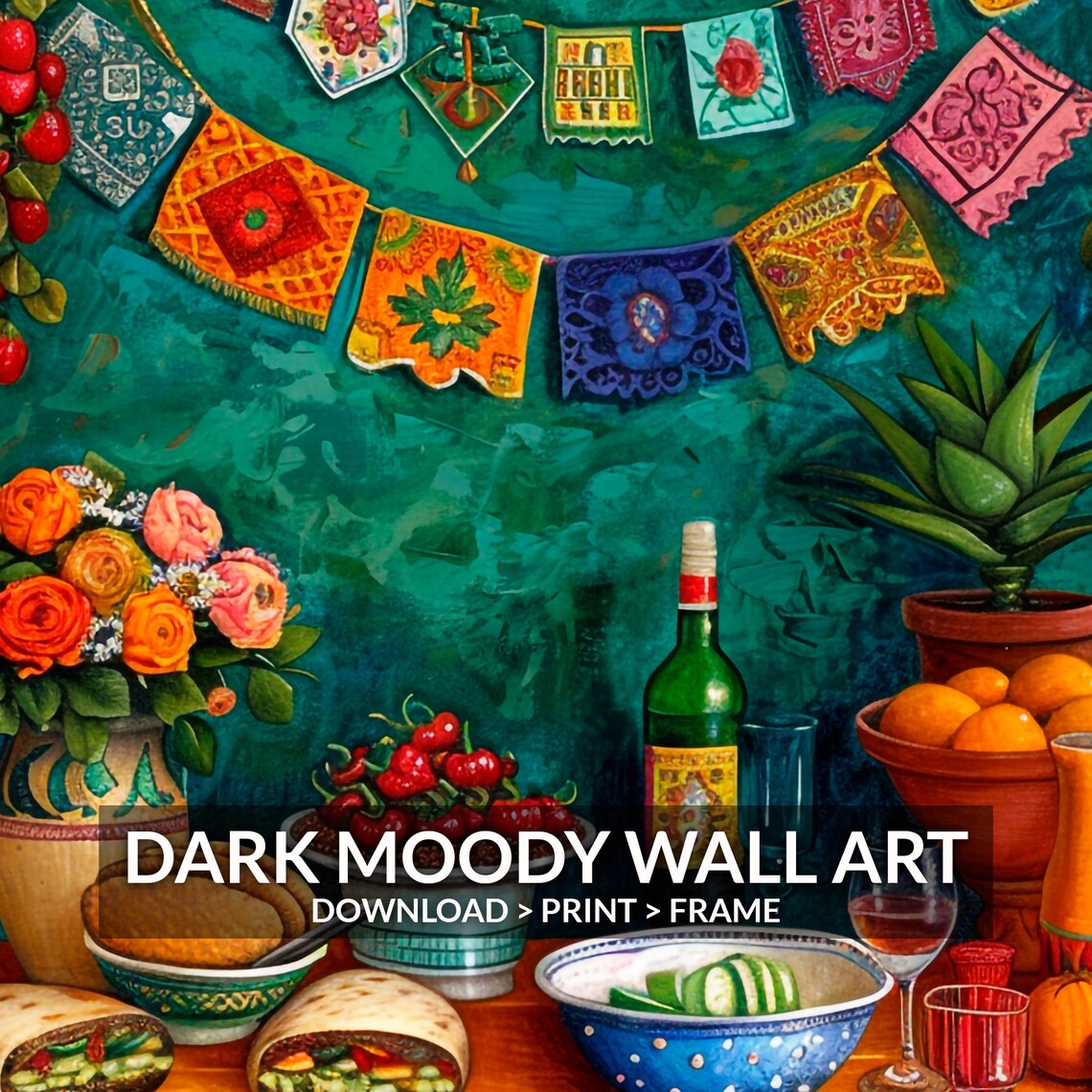 Mexican Talavera Kitchen Still Life, Folk Art Art Print - Image 6