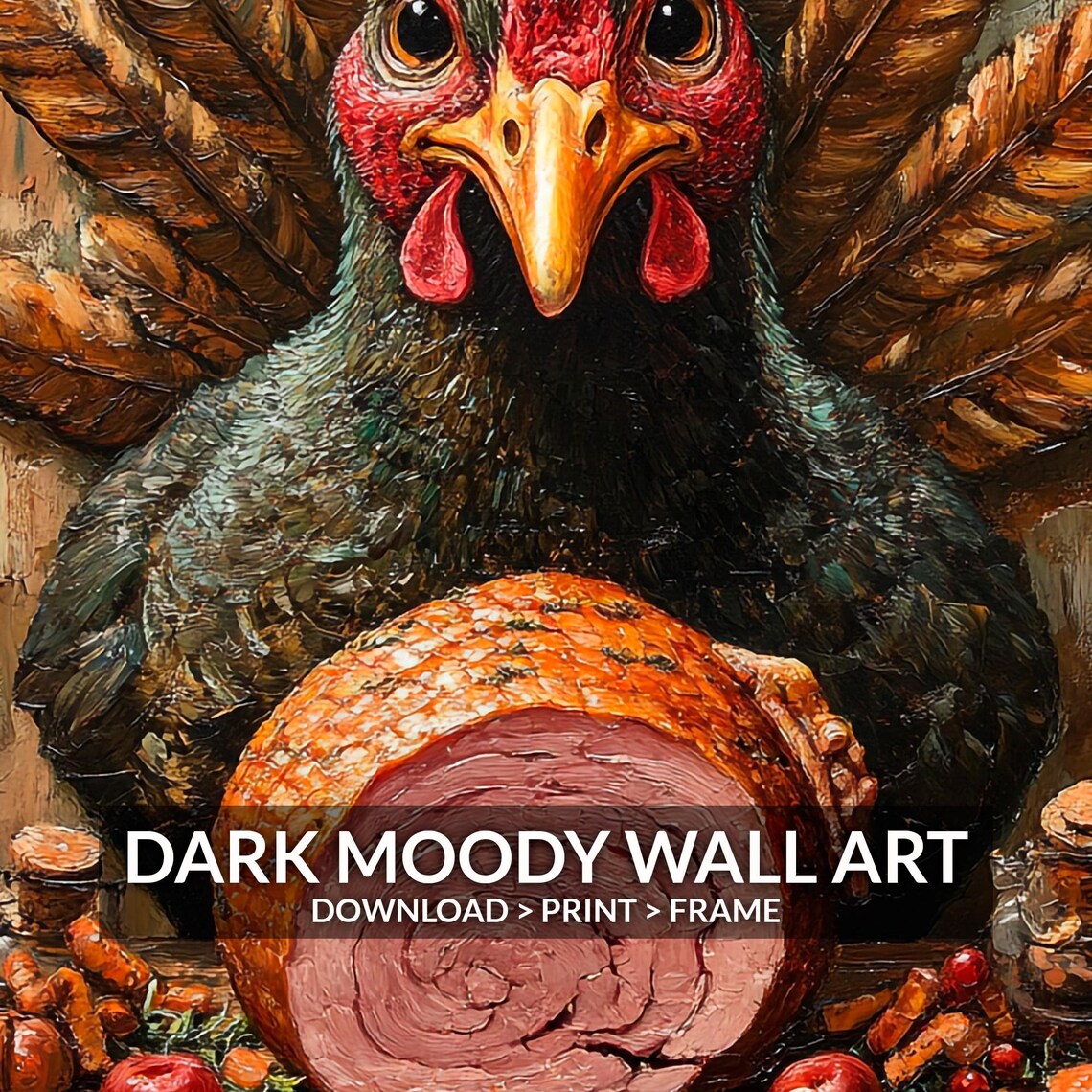 Funny Turkey Print, Thanksgiving Kitchen Art - Image 6