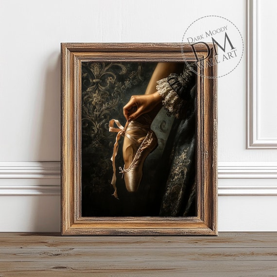 Coquette Ballet Shoe Wall Art, Victorian Dance Still Life